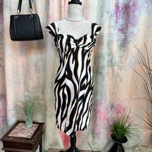 📌Candie's Cotton Wide Straps Zebra Print Dress